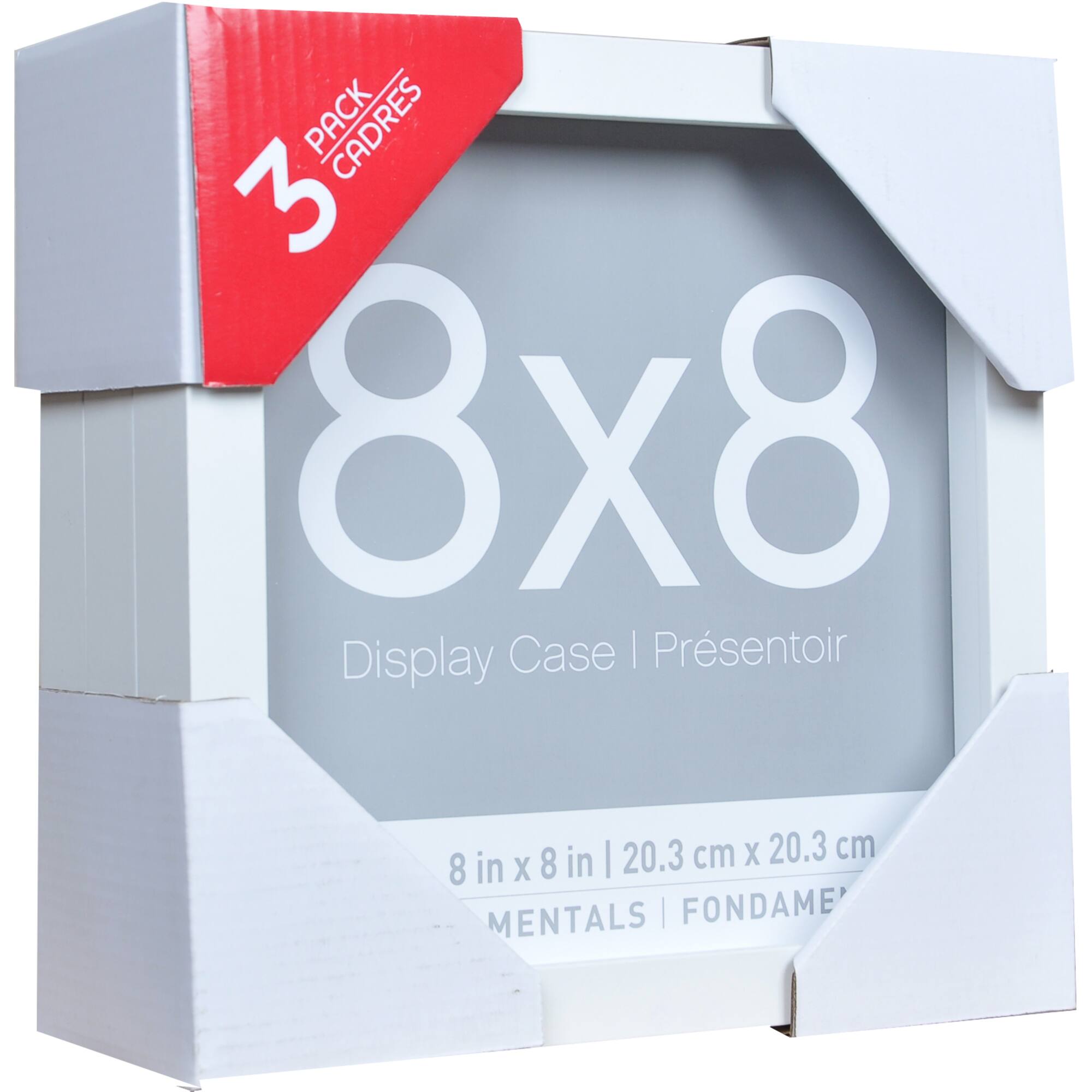 3 Pack Fundamentals 8" x 8" White Shadow Boxes by Studio Décor®